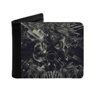 กระเป๋าสตางค์สั้นแบบนามธรรม Metro Last Light หนัง PU สำหรับผู้หญิงและผู้ชาย กระเป๋าใส่บัตรเครดิต กระ