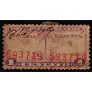 PHILIPPINES - USA Early OLD Revenue Documentary Stamp 1c Red Controlling