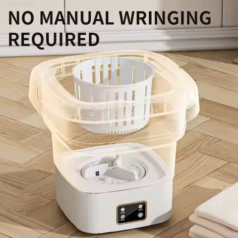 9L Foldable Washing Machine With LCD Display Spin Dryer Automatic Mini Underwear Sock Centrifuge Por