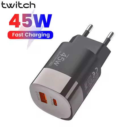 45W USB Charger Fast Charging 2 Ports USB PD Charger Quick Charge QC 3.0 For iPhone Samsung Huawei X