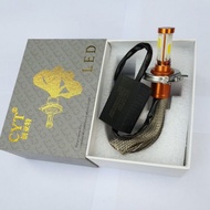 Đèn pha Led CYT 3 Tim siêu sáng Cost Vàng-Trắng đuôi công tản nhiệt (chân đèn H4M5) BẢO HÀNH 6 THÁN