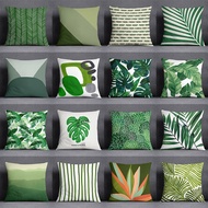 Modern Minimalist Green Leaf Printed Household Products Sofa Cushions Super Soft Pillowcases