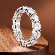 All 0.5CT Moissanite Ring GRA Certified 5mm Lab Diamond S925 Sterling Silver 18k White Gold Engageme