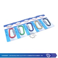 Carabiner - VSV Lock Buckle Zinc Alloy with 3 Combination Number