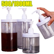 500ml/1000ml Press Style Bottle - Large-capacity Soap Dispenser Bottle - Wide Mouth Empty Container