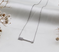 Mira Silver 925 sterling silver Arrow design cubic zirconia Necklace  silver arrow necklace  fashion