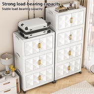 Folding Storage Box Diamond Pattern 50CM-65CM Double Door Foldable Cabinet with Wheels Storage Box
