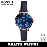 (OFFICIAL WARRANTY) Fossil Women's ES4673 Jacqueline Three-Hand Navy Leather Watch