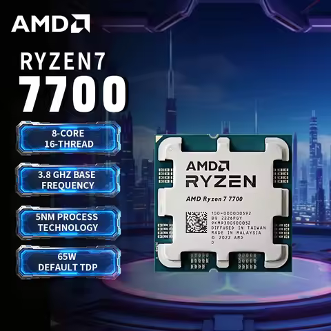 AMD Ryzen 7 7700 CPU R7 7700 5.3GHz 8-Core 16-Thread 40MB Game Cache Socket AM5 Desktop Processor fo
