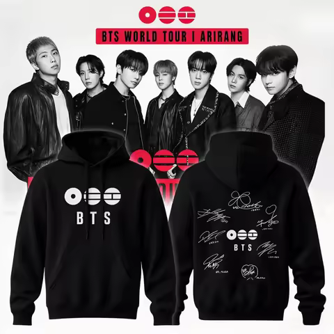 BTS World Tour Arirang 2026 Limited Edition Hoodie Member Signatures Women Autumn and Winter Print K