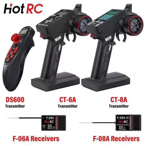 HotRC 4/5/6/8CH RC Receiver 2.4GHz with Gyro for CT-4A CT-6A CT-8A HT-6A HT-8A F-01A DS600