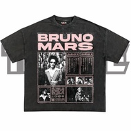 BRUNO MARS Oversize T-Shirt | Black Wash | Bruno Mars Aesthetic T-Shirt | Men's Tops Wanita | Unisex