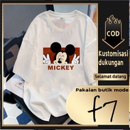 F7T-shirt Oversized Mickey Mouse Print Unisex T-shirt for Men and Women