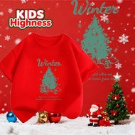 (24 Hours Delivery) kids Highness Christmas Festival Red shirt Round Neck t-shirt T347