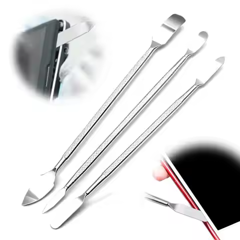 3 Pcs Metal Spudger Pry Tool Kit Double Ended Chrome Vanadium Steel Pry Bar Set Ultra Thin Opening P