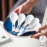 1pc White Ceramic Spoon Soup Spoon/Chinese Spoon /Flatware/Table Spoon/Dessert Spoon