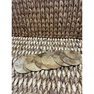 coaster,capiz coaster,capiz coaster smoke,SET OF 6 PIECES