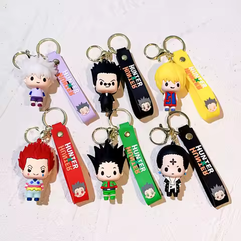 Anime Hunter x Hunter Keychain Cosplay Killua Kurapika Keyrings Resin Pendant Car Bag Key Chain Jewe