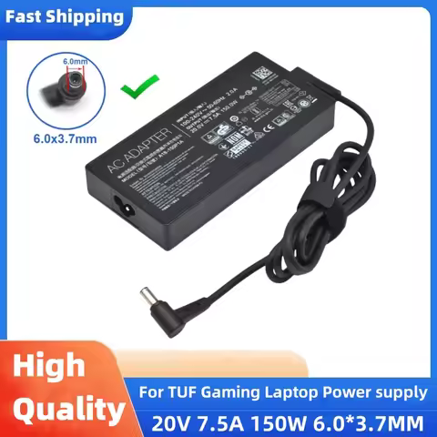 20V 7.5A 6.0*3.7MM 150W AC Adapter Charger Laptop Power supply For ASUS TUF Gaming F15 FX506LH-HN236