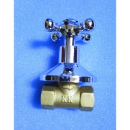 KK Brand K-100C Cross Handle Stopcock/KK 1/2" Bathroom Shower Stop Cock Thread End/ Shower Stopcock/