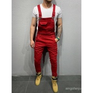 2025New cross-border dropshipping cuffed jeans Men's loose-fitting jumpsuit，Configuration