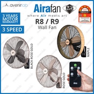 [SIRIM] AIRAFAN R8 R9 16inch 4 Blades Designer Wall Fan Kipas Dinding 风扇 with IR Remote Controller