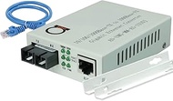 Multimode Gigabit Fiber Media Converter - Built-In Fiber Module 2 km (1.24 miles) SC – to UTP Cat5e 