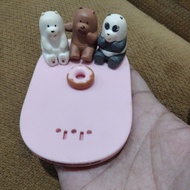 Action Figures Bears, 3 cute Bears and donuts, Preloved or Second