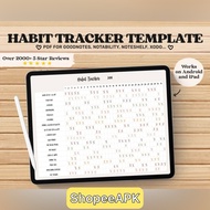 Goodnotes Template, Monthly Habit Tracker, Daily Habit Planner, iPad Planner, Notability Tracker, Go