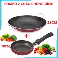 [READY STOCK] 22cm 2-handle non-stick pan, get 1 super non-stick pan