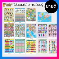 ภาพโปสเตอร์ โปสเตอร์หัดอ่าน หัดอ่าน ก ไก่ แบบหัดอ่าน ก ไก่-ฮ นกฮูก ก-ฮ abc a-z นับเลข 1-100 สระ สูตรคูณ 7วัน เดือน ปี สี เวลา ภาษาไทย สระ พร้อมส่ง