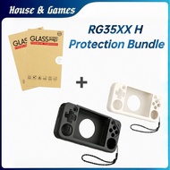 Silicone Case & Tempered Glass Set for ANBERNIC RG35XX H Handheld Game Console