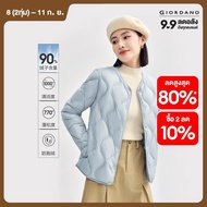 GIORDANO Women Down Jackets Fashionable Diamond Pattern Two-Way Collar Warm Down Jacket 05374705