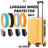 {SG} 4PCS Luggage Wheel Cover Silicone Travel Luggage Protector Suitcase Wheel Cover Luggage Roller 