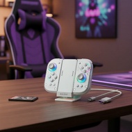 Aolion Joycon RGB , Switch Aolion Joycon Pemegang Tangan dengan Dok Pengecasan RGB & Penyangga Penga