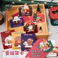 Cartoon Christmas Greeting Card with Envelope Cute Foldable Gift Card Mltifunctional Christumas Thanksgiving Eessage Card | Greeting/Gift Cards