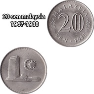 koin Malaysia 20 sen gedung 1967-1988 1 keping