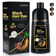 Natural Black Hair Dye Shampoo Instant & Easy 3-in-1 Hair Color Solution for Men and Women - Herbal 