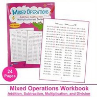 4-In-1 Math Drills Workbook Mixed Operations Math Workbook With Answer, Learning Subtraction Additio