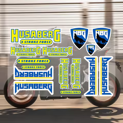 H-Husaberg Mobil 1 Decal Set High Quality Printed And Cut Stickers Motorcycle Sticker
