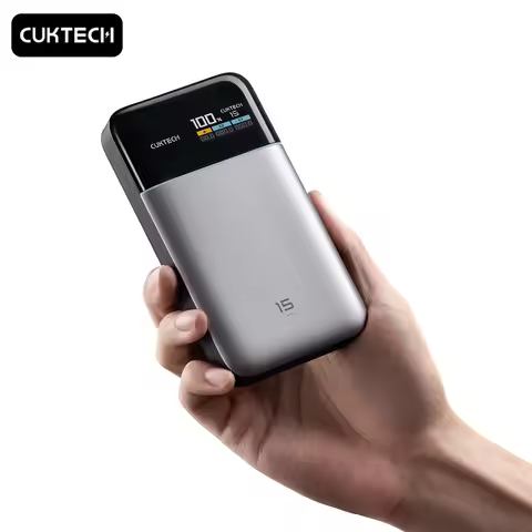 Cuktech 15 Air Power Bank 15000mAh 100W Total TFT Monitor GaN Portable Charger 90W for Xiaomi for iP