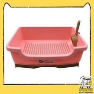 日本暢銷 - 貓砂盆-雙層抽屜式松木貓砂盆-貓廁所-粉色