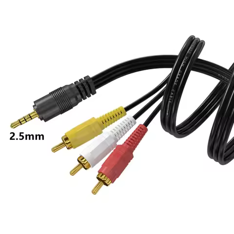 1.5m/3m/10m 3.5mm 2.5mm Jack Plug Male To 3RCA Male Adapter Music Audio Video AV AUX Cable Wire Cord