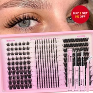DIY Lash Clusters Kit Spikes Bottom Eyelash Extensions Individual Lash with Lash Bond and Seal Tweez