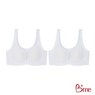 Bme เสื้อชั้นในไร้โครงไร้ขอบไร้ตะเข็บ Level 2 ฟองกลาง รุ่น ME1A3C (แพ็ค2ตัว) สีดำ สีครีม สีฟ้า สีเทา