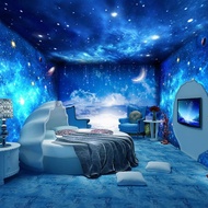 yneyoqtChildren's room wallpaper Starry sky ceiling wallpaper Theme hotel wallpaper Background wallpaper Ceiling internet cafe bar