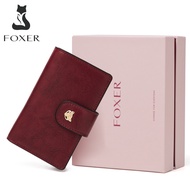 ＜905＞แบรนด์ FOXER กระเป๋าสตางค์ผู้หญิงสไตล์หนัง PU ยาวกระเป๋าคลัทช์มีซิปกระเป๋าซองใส่บัตร