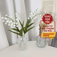 Fake Flowers - Lovely Fake White Bell Flowers For Table Room Decoration High Quality Silk Material