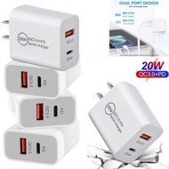 20W/30W  USB-C Power Adapter Dual USB Wall Charge Mobile Phone Universal Charger Dual Usb Wall Charg