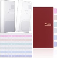 Tinlade 2 Pieces Clear Plastic Cover for Weeks, 8.27 x 7.68 Inches Planner Cover Protector with 120 